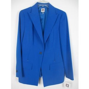 Anne Klein Womens Long One-Button Blazer Jacket